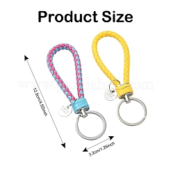 10Pcs 10 Colors PU Leather Knitting Keychains&nbsp;KEYC-YW0001-21