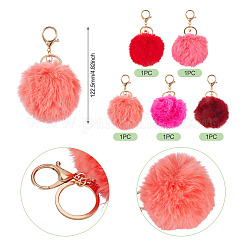 5Pcs 5 Colors Alloy Keychains&nbsp;KEYC-TA0004-71
