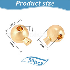 50Pcs Brass Crimp Beads&nbsp;KK-BC0012-85