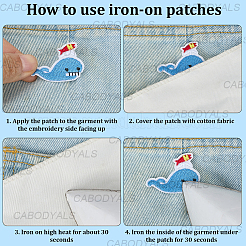 10Pcs Polyester Embroider Thread Iron on/Sew On Patches&nbsp;PATC-CY0001-41