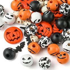 DIY Halloween Synthetic Turquoise & Round Wood Beads Jewelry Findings Kits&nbsp;DIY-FS0006-35
