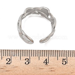 304 Stainless Steel Open Cuff Rings for Women&nbsp;RJEW-A079-11C-P