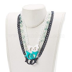 Personalized Acrylic Curb Chain Necklaces Sets&nbsp;NJEW-JN03431