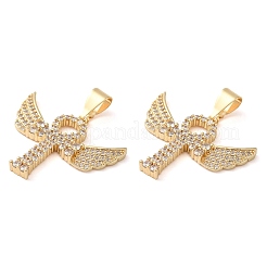 Brass Micro Pave Cubic Zirconia Pendants&nbsp;KK-D061-03G