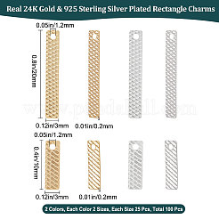 100Pcs 4 Style Brass Pendants&nbsp;KK-BBC0005-59