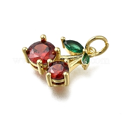 Brass Micro Pave Clear Cubic Zirconia Pendants&nbsp;X-ZIRC-I070-080G