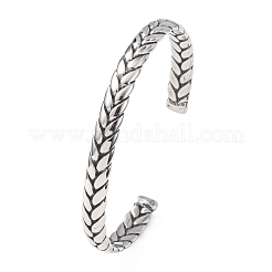 Retro 316 Surgical Stainless Steel Cuff Bangles&nbsp;BJEW-C142-14B-AS