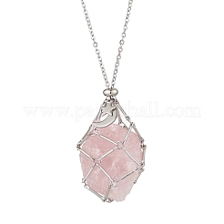 304 Stainless Steel Empty Macrame Pouch Star Moon Pendant Cable Chain Necklace Making&nbsp;NJEW-JN05281-02