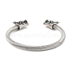 Viking 304 Stainless Steel Open Cuff Bangles for Men&nbsp;BJEW-U001-06B-AS