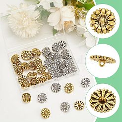 40Pcs 2 Colors 1-Hole Alloy Shank Buttons&nbsp;BUTT-AR0001-13