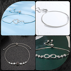 2Pcs 925 Sterling Silver Chain Bracelet Making&nbsp;STER-BBC0006-54