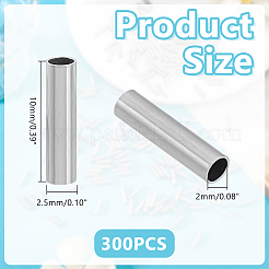 300Pcs 304 Stainless Steel Tube Beads&nbsp;STAS-HY0001-83