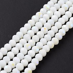 Electroplate Opaque Solid Color Glass Beads Strands&nbsp;EGLA-A034-P8mm-L17