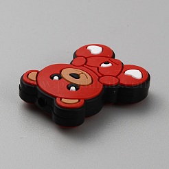 Bear with Heart Food Grade Eco-Friendly Silicone Beads&nbsp;SIL-WH0014-30A