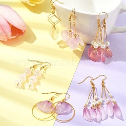 DIY Leaf & Flower Glass Earrings Jewelry Making Kits&nbsp;DIY-FS0007-06