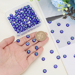 100Pcs Handmade Evil Eye Lampwork Beads&nbsp;LAMP-SP0001-03A