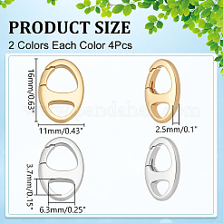 8Pcs 2 Colors Brass Spring Gate Rings&nbsp;FIND-WR0012-25
