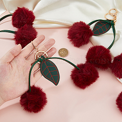 Cherry Imitation Leather Fibre Soft Pendant Decorations&nbsp;AJEW-WH0314-761