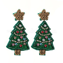Christmas Tree Felt Fabric Dangle Stud Earrings&nbsp;FS-WG8B689-01