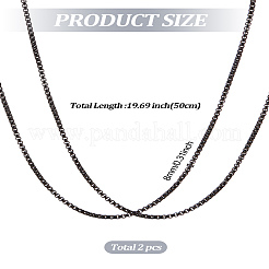 2Pcs Stainless Steel Punk Box Chain Necklaces for Men&nbsp;NJEW-LP0001-15EB