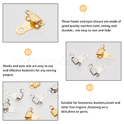 60 Sets 2 Colors Brass Trouser Fasteners&nbsp;KK-CP0001-06