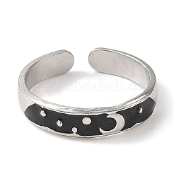 304 Stainless Steel Enamel Open Cuff Rings for Women&nbsp;RJEW-F166-16P-02