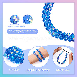 2 Strands Transparent Electroplate Glass Beads Strands&nbsp;EGLA-TA0001-74
