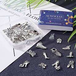 48Pcs 12 Style Tibetan Style Alloy Stilettos Pendants&nbsp;FIND-SC0002-30