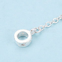 925 Sterling Silver Micro Pave Clear Cubic Zirconia Chain Extenders&nbsp;STER-N016-54S