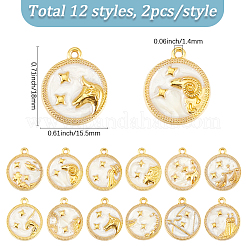 24Pcs 12 Styles Alloy Enamel Pendants&nbsp;ENAM-SC0007-89
