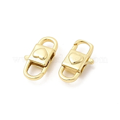 Heart Brass Lobster Claw Clasps&nbsp;KK-Z147-12G