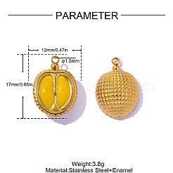 304 Stainless Steel Enamel Pendants&nbsp;STAS-OY017-30G