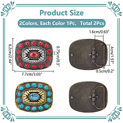 2Pcs 2 Colors Alloy Smooth Buckles&nbsp;AJEW-WR0001-99