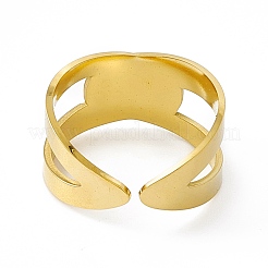 Ion Plating(IP) 304 Stainless Steel Cuff Ring for Women&nbsp;RJEW-C060-09G