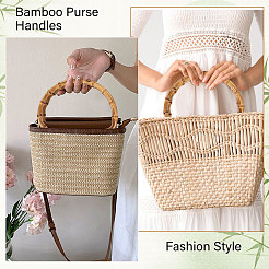 Bamboo Stick D Ring Bag Handles&nbsp;LS-PURS-WH0816-004