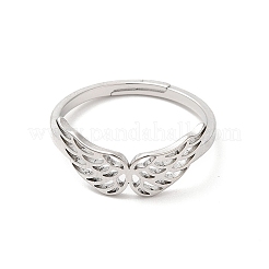 Non-Tarnish 304 Stainless Steel Hollow Wings Adjustable Ring for Women&nbsp;LS-RJEW-L107-033P