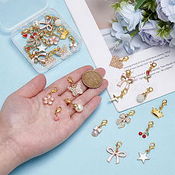 30Pcs 15 Styles Alloy & ABS Imitation Pearl Shoes Charms&nbsp;HJEW-PH02407