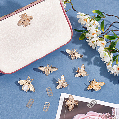 8 Sets 4 Style Bee Theme Zinc Alloy Bag Decorative Clasps&nbsp;PURS-WR0001-20