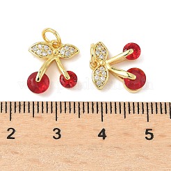 Brass Micro Pave Cubic Zirconia Pendants&nbsp;KK-I355-02G-01
