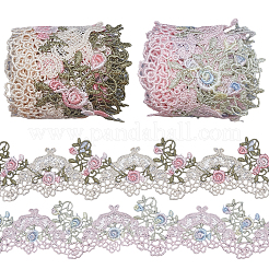 4 Yards 2 Colors Polyester Lace Trim Ribbons&nbsp;OCOR-GF0005-04