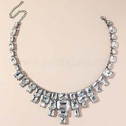 Exaggerated Party Zinc Alloy & Clear Glass Bib Necklaces for Glamorous Events&nbsp;RT5947