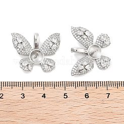 Brass Clear Cubic Zirconia Peg Bails&nbsp;KK-P271-13P