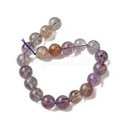 Natural Purple Phantom Quartz Purple Lodolite Quartz Beads Strands&nbsp;G-S333-10mm-030-01