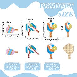 36Pcs 6 Styles Zinc Alloy Enamel Pendants&nbsp;FIND-PH0038-37