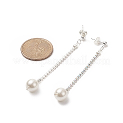 Brass Rhinestone Strass Chains Dangle Stud Earrings&nbsp;EJEW-TA00195