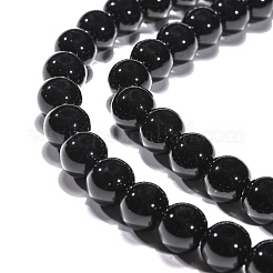 Synthetic Black Stone Beads Strands&nbsp;X-G-G088-10mm