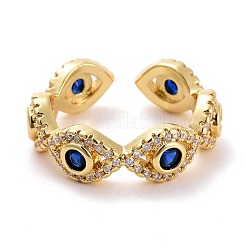 Evil Eye Cubic Zirconia Cuff Ring&nbsp;X-RJEW-E170-08G