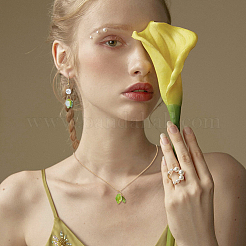 60Pcs Lemon Glass Pendants&nbsp;PALLOY-HS00043