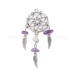 4Pcs 4 Styles Natural Mixed Stone Chip Big Pendants&nbsp;PALLOY-JF02296-S