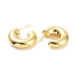 Brass C-shape Stud Earrings&nbsp;EJEW-A072-17LG